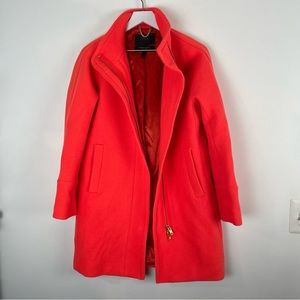 J. Crew Women's Lodge Coat Italian Stadium Cloth Wool Orange Size 4
